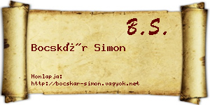 Bocskár Simon névjegykártya